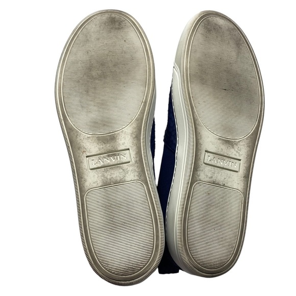 LANVIN Authentic Blue Python & Leather Mid Top Slip On Sneaker Tennis Shoe US 13 - Picture 11 of 13